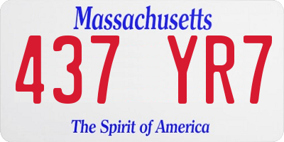 MA license plate 437YR7