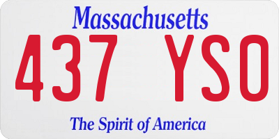 MA license plate 437YS0