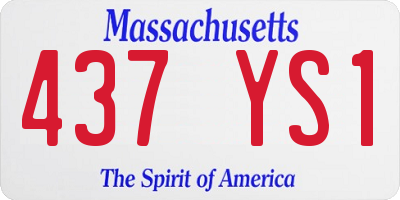 MA license plate 437YS1