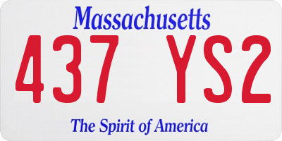 MA license plate 437YS2