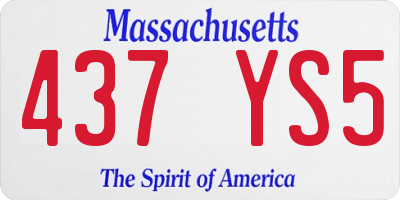 MA license plate 437YS5