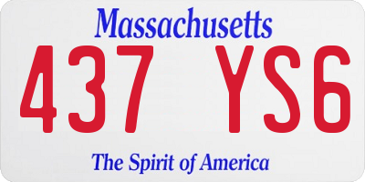 MA license plate 437YS6
