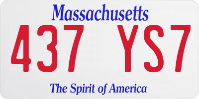 MA license plate 437YS7