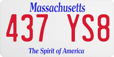 MA license plate 437YS8