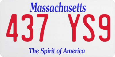 MA license plate 437YS9