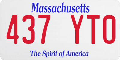 MA license plate 437YT0
