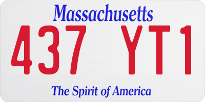MA license plate 437YT1