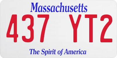 MA license plate 437YT2