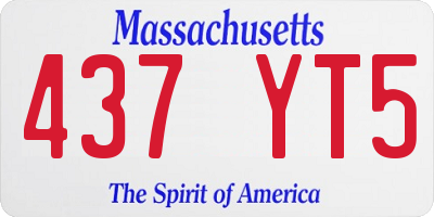 MA license plate 437YT5