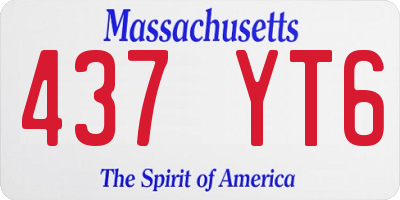 MA license plate 437YT6