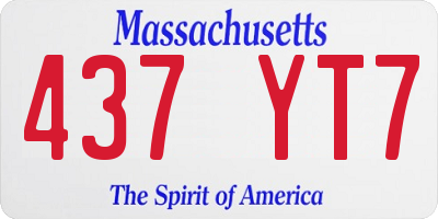 MA license plate 437YT7