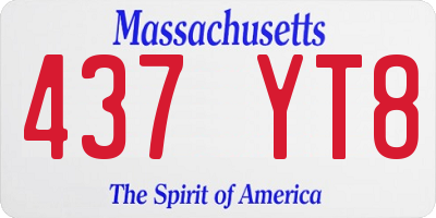 MA license plate 437YT8