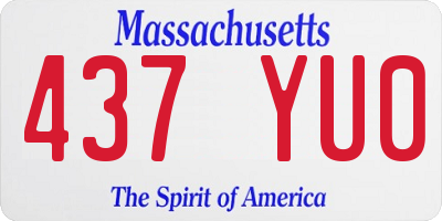 MA license plate 437YU0