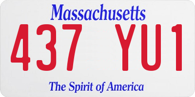 MA license plate 437YU1