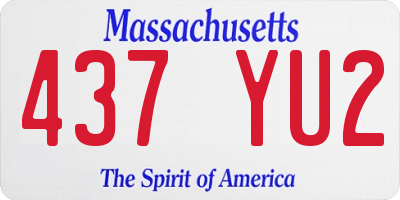 MA license plate 437YU2