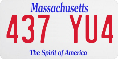 MA license plate 437YU4