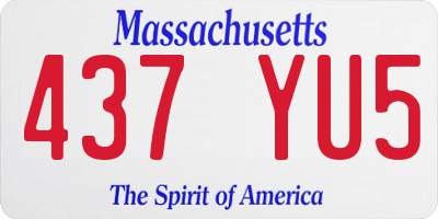 MA license plate 437YU5