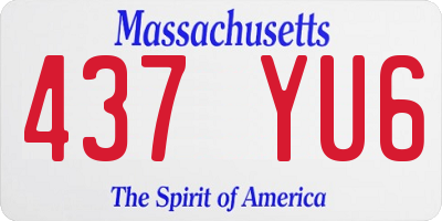 MA license plate 437YU6