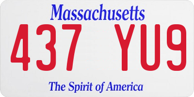 MA license plate 437YU9
