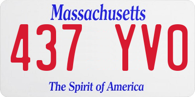 MA license plate 437YV0