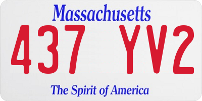 MA license plate 437YV2