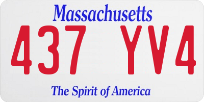 MA license plate 437YV4