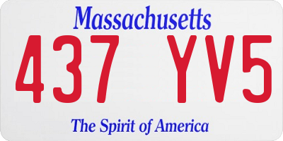 MA license plate 437YV5