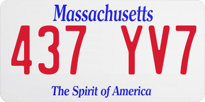 MA license plate 437YV7