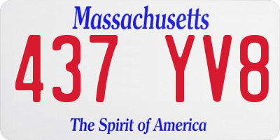 MA license plate 437YV8