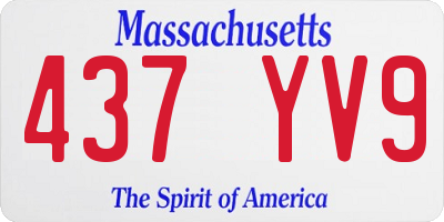 MA license plate 437YV9
