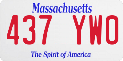 MA license plate 437YW0