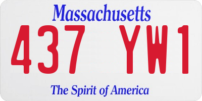 MA license plate 437YW1