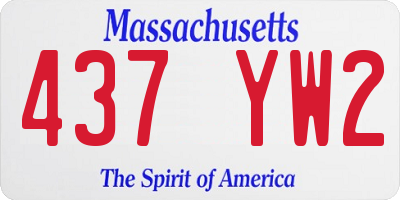 MA license plate 437YW2