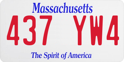 MA license plate 437YW4