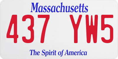 MA license plate 437YW5