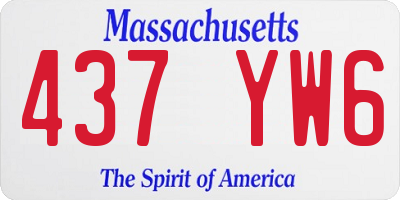 MA license plate 437YW6