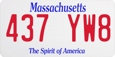 MA license plate 437YW8