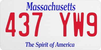 MA license plate 437YW9