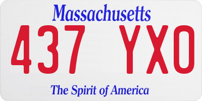 MA license plate 437YX0