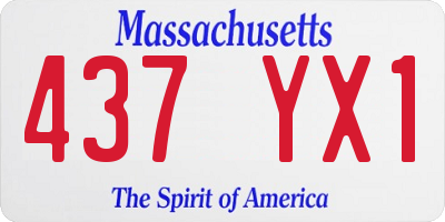 MA license plate 437YX1