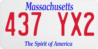 MA license plate 437YX2