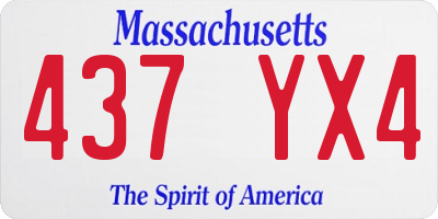 MA license plate 437YX4