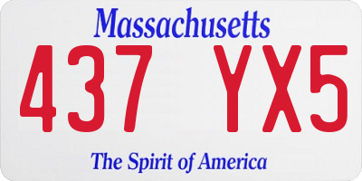 MA license plate 437YX5