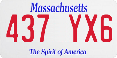 MA license plate 437YX6