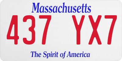 MA license plate 437YX7