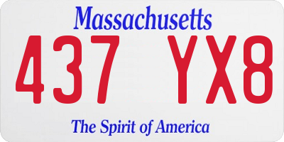 MA license plate 437YX8