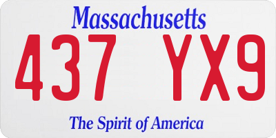 MA license plate 437YX9