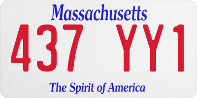 MA license plate 437YY1