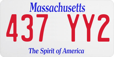MA license plate 437YY2