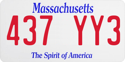 MA license plate 437YY3